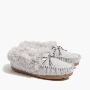 J Crew, Shearling lined slippers , Light Heather Grey